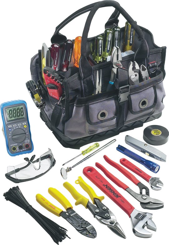 Jensen Tools JTK-28D - HVAC Open Mouth Tool Bag/Kit with DMM